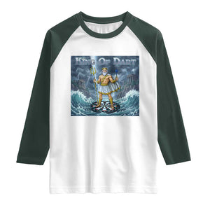Greek Mythology Poseidon Dart Player Raglan Shirt King Of Dart Trident Thrower TS12 White Dark Forest Green Print Your Wear