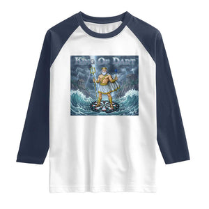 Greek Mythology Poseidon Dart Player Raglan Shirt King Of Dart Trident Thrower TS12 White Navy Print Your Wear