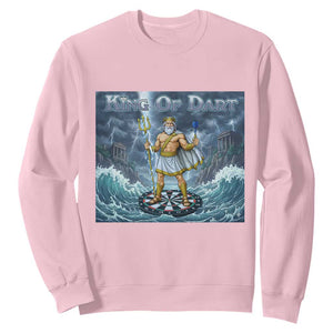 Greek Mythology Poseidon Dart Player Sweatshirt King Of Dart Trident Thrower TS12 Light Pink Print Your Wear
