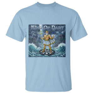 Greek Mythology Poseidon Dart Player T Shirt King Of Dart Trident Thrower TS12 Light Blue Print Your Wear