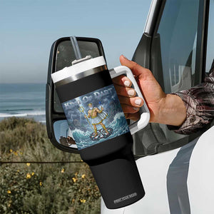 Greek Mythology Poseidon Dart Player Tumbler With Handle King Of Dart Trident Thrower TS12 Print Your Wear