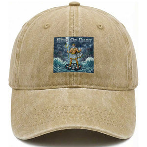 Greek Mythology Poseidon Dart Player Washed Cotton Baseball Cap King Of Dart Trident Thrower TS12 Print Your Wear