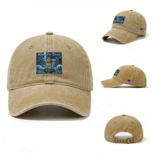 Greek Mythology Poseidon Dart Player Washed Cotton Baseball Cap King Of Dart Trident Thrower TS12 Washed Cap Universal Fit Khaki Print Your Wear