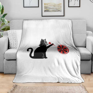 Black Cat Lord Darts Player Throw Blanket Funny Space Scifi Dartist Gift TS12 Print Your Wear