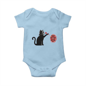 Black Cat Lord Darts Player Baby Onesie Funny Space Scifi Dartist Gift TS12 Light Blue Print Your Wear