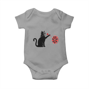 Black Cat Lord Darts Player Baby Onesie Funny Space Scifi Dartist Gift TS12 Sport Gray Print Your Wear