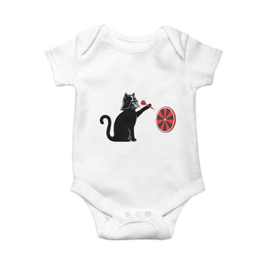 Black Cat Lord Darts Player Baby Onesie Funny Space Scifi Dartist Gift TS12 White Print Your Wear