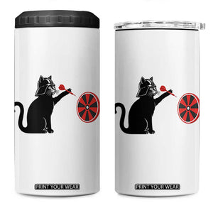 Black Cat Lord Darts Player 4 in 1 Can Cooler Tumbler Funny Space Scifi Dartist Gift TS12 One Size: 16 oz White Print Your Wear