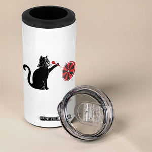 Black Cat Lord Darts Player 4 in 1 Can Cooler Tumbler Funny Space Scifi Dartist Gift TS12 Print Your Wear