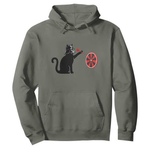 Black Cat Lord Darts Player Hoodie Funny Space Scifi Dartist Gift TS12 Military Green Print Your Wear