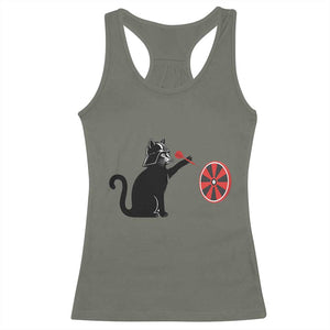 Black Cat Lord Darts Player Racerback Tank Top Funny Space Scifi Dartist Gift TS12 Military Green Print Your Wear