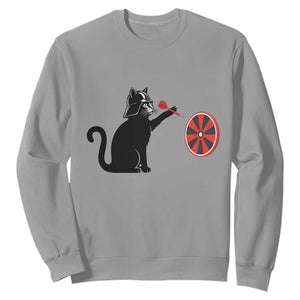 Black Cat Lord Darts Player Sweatshirt Funny Space Scifi Dartist Gift TS12 Sport Gray Print Your Wear