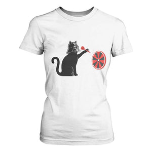 Black Cat Lord Darts Player T Shirt For Women Funny Space Scifi Dartist Gift TS12 White Print Your Wear