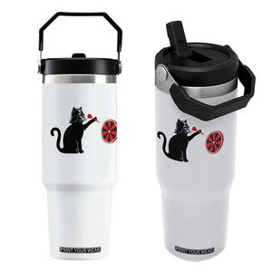 Black Cat Lord Darts Player Flip Straw Tumbler Funny Space Scifi Dartist Gift TS12 One Size: 30 oz White Print Your Wear