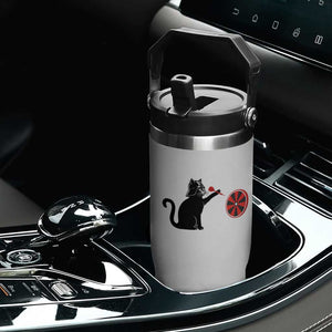 Black Cat Lord Darts Player Flip Straw Tumbler Funny Space Scifi Dartist Gift TS12 Print Your Wear
