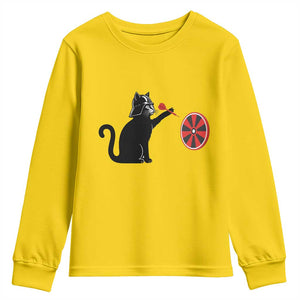 Black Cat Lord Darts Player Youth Sweatshirt Funny Space Scifi Dartist Gift TS12 Daisy Print Your Wear
