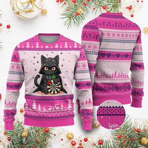 Dark Lord Cat Dartist Gift Ugly Christmas Sweater Funny Sci Fi Dart Thrower Gift TS12 Hot Pink Print Your Wear