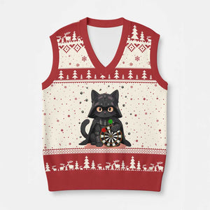 Dark Lord Cat Dartist Gift V-Neck Knit Sweater Vest Funny Sci Fi Dart Thrower Gift TS12 Beige Red Print Your Wear