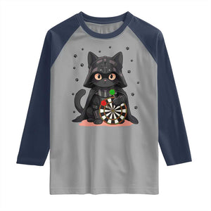 Dark Lord Cat Dartist Gift Raglan Shirt Funny Sci Fi Dart Thrower Gift TS12 Sport Gray Navy Print Your Wear