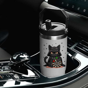 Dark Lord Cat Dartist Gift Flip Straw Tumbler Funny Sci Fi Dart Thrower Gift TS12 Print Your Wear