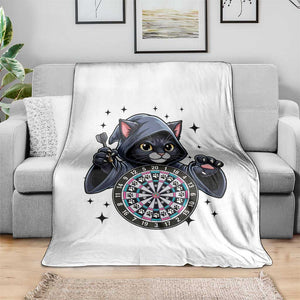 Funny Grim Reaper Cat Dart Player Throw Blanket Gothic Dartist Gift TS12 Print Your Wear