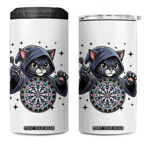 Funny Grim Reaper Cat Dart Player 4 in 1 Can Cooler Tumbler Gothic Dartist Gift TS12 One Size: 16 oz White Print Your Wear