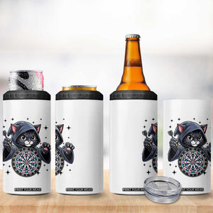 Funny Grim Reaper Cat Dart Player 4 in 1 Can Cooler Tumbler Gothic Dartist Gift TS12 Print Your Wear