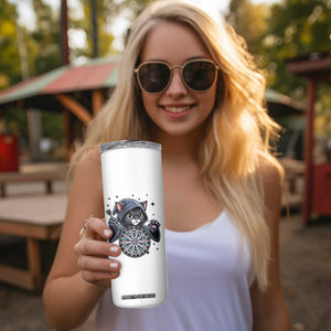 Funny Grim Reaper Cat Dart Player Skinny Tumbler Gothic Dartist Gift TS12 Print Your Wear
