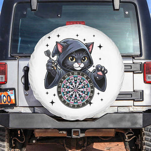 Funny Grim Reaper Cat Dart Player Spare Tire Cover Gothic Dartist Gift TS12 No hole White Print Your Wear