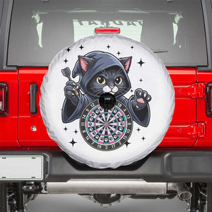 Funny Grim Reaper Cat Dart Player Spare Tire Cover Gothic Dartist Gift TS12 White Print Your Wear