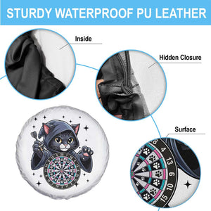 Funny Grim Reaper Cat Dart Player Spare Tire Cover Gothic Dartist Gift TS12 Print Your Wear