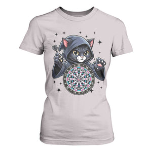 Funny Grim Reaper Cat Dart Player T Shirt For Women Gothic Dartist Gift TS12 Ice Gray Print Your Wear