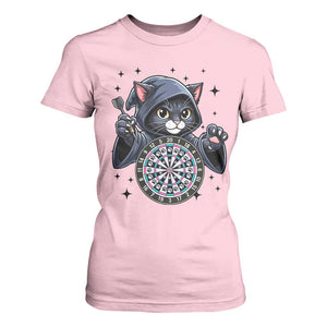 Funny Grim Reaper Cat Dart Player T Shirt For Women Gothic Dartist Gift TS12 Light Pink Print Your Wear