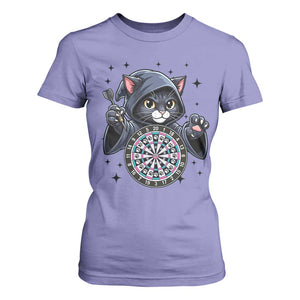 Funny Grim Reaper Cat Dart Player T Shirt For Women Gothic Dartist Gift TS12 Violet Print Your Wear