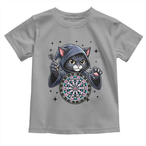 Funny Grim Reaper Cat Dart Player Toddler T Shirt Gothic Dartist Gift TS12 Sport Gray Print Your Wear