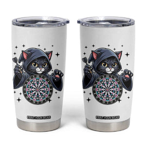 Funny Grim Reaper Cat Dart Player Tumbler Cup Gothic Dartist Gift TS12 White Print Your Wear