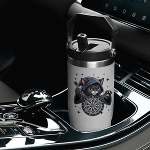 Funny Grim Reaper Cat Dart Player Flip Straw Tumbler Gothic Dartist Gift TS12 Print Your Wear