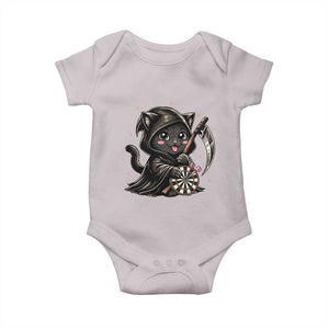 Dark Reaper Cat Throwing Darts Baby Onesie Funny Pub Game Gift - Print Your Wear