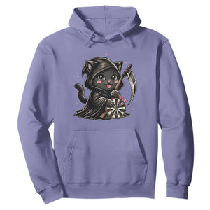 Dark Reaper Cat Throwing Darts Hoodie Funny Pub Game Gift - Print Your Wear