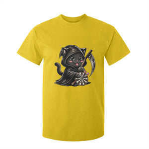 Dark Reaper Cat Throwing Darts T Shirt For Kid Funny Pub Game Gift - Print Your Wear