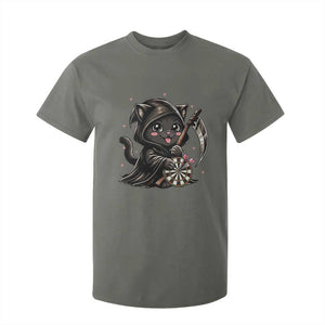 Dark Reaper Cat Throwing Darts T Shirt For Kid Funny Pub Game Gift TS12 Military Green Print Your Wear