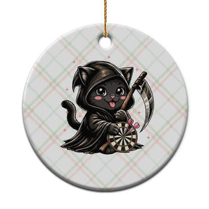 Dark Reaper Cat Throwing Darts Ceramic Ornament Funny Pub Game Gift - Print Your Wear
