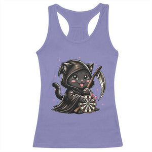 Dark Reaper Cat Throwing Darts Racerback Tank Top Funny Pub Game Gift - Print Your Wear