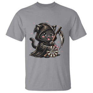 Dark Reaper Cat Throwing Darts T Shirt Funny Pub Game Gift - Print Your Wear