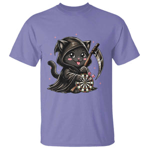 Dark Reaper Cat Throwing Darts T Shirt Funny Pub Game Gift - Print Your Wear
