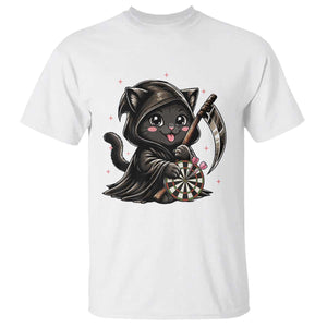 Dark Reaper Cat Throwing Darts T Shirt Funny Pub Game Gift - Print Your Wear