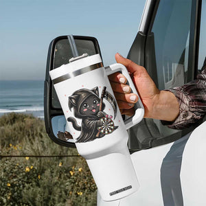 Dark Reaper Cat Throwing Darts Tumbler With Handle Funny Pub Game Gift - Print Your Wear