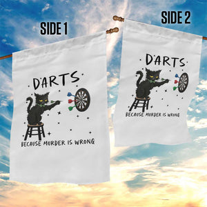 Funny Grumpy Cat Darts Garden Flag Because Murder Is Wrong TS12 Print Your Wear