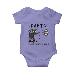 Funny Grumpy Cat Darts Baby Onesie Because Murder Is Wrong TS12 Violet Print Your Wear