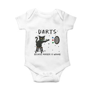 Funny Grumpy Cat Darts Baby Onesie Because Murder Is Wrong TS12 White Print Your Wear